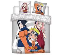 Aymax S.P.R.L - Parure Matrimoniale Naruto, Sakura e Sasuke, Copripiumino 240 x 220 cm + 2 federe 63 x 63 cm