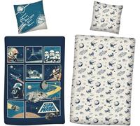 Aymax Star Wars - Set di biancheria da letto double-face, 2 pezzi, 135 x 200 cm, 80 x 80 cm