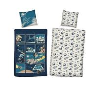 AYMAX Star Wars - Set di biancheria da letto double-face, 2 pezzi, 135 x 200 cm, 80 x 80 cm, multicolore