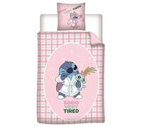 Aymax Stitch So Very Tired, set copripiumino reversibile 140 x 200 cm + federa 65 x 65 cm