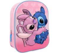 Aymax Zaino per bambini 3D Angelo e Stitch di Lilo & Stitch, 31 cm, colore rosa, multicolore