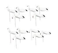 Aymzbd 12 di con Picchetti in Metallo, Resistenti alle Intemperie, Portatili, Movimento Realistico Dell'oca per La Caccia All'aperto, Bianco