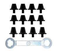 Aymzbd 12 Pezzi di Tacchetti per Scarpe Da Calcio, Tacchetti Universali per Rugby, Tacchetti per Pista in Erba Sintetica, Tacchetti per Scarpe Da Calcio per, 11mm13mm, Grigio con chiave inglese