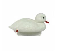 Aymzbd Anatra Finta Decoy Realistica 3D con Piume Dettagliate Decorazione Esterno Resistente Agli Elementi Naturali Adatta per Caccia Giardino, AnatroccoloBianco
