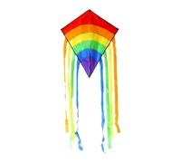 Aymzbd Aquilone con E Corda, Riutilizzabile, Facile da Far Volare, Manica a Arcobaleno, Pieghevole per Giochi, Famiglia, Giardino, Testa Rossa