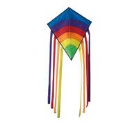 Aymzbd Aquilone con E Corda, Riutilizzabile, Facile da Far Volare, Manica a Arcobaleno, Pieghevole per Giochi, Famiglia, Giardino, Testa Blu