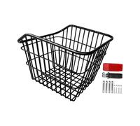 Aymzbd Bike Basket Posteriore per Bicicletta con Struttura in Acciaio al Carbonio Cesto Portaoggetti Facile da Installare E Pulire Accessorio per Trasporto S, Senza Coperchio