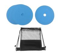 Aymzbd Confezione da 10 Coni Marcatori Piatti con Borsa Portaoggetti, Dischi Piatti Multiuso per Campi da Calcio, Attrezzatura per Allenamento Sportivo, Blu