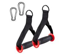Aymzbd Confezione da 2 Maniglie per Allenamento, Fasce di Resistenza, Cavo di Trazione, Maniglia di Ricambio, Antiscivolo, Ergonomica per Pilates, Allenament, Nero E Rosso