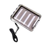 Aymzbd Fly Box Scatola per La Pesca a Mosca con Impugnatura Facile, per Acqua Dolce E Salata, Coperchio Trasparente, Organizer per Scatole Porta Esche, Grigio, Monofacciale