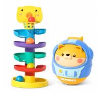 Aymzbd Giocattolo Impilabile Torre Caduta, Style to 3 | Plastica resistente, 6 3 anni, palla 3.5cm, sviluppo motorio e , per l'asilo nido, per il bagnetto