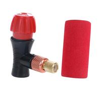 Aymzbd Gonfiatore per Pneumatici per Bici Ispessito Componente Portatile Testa di Gonfiaggio Portatile Ugello per Bombola di CO2 per Mountain Bike, Copertura in Spugna Rossa