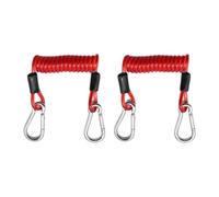 Aymzbd Guinzaglio per Pagaia da Kayak, Elastico a Spirale con Chiusura in Metallo, Gancio a Molla, Cordino di Collegamento Elastico, Copertura in TPU per Spo, Rosso