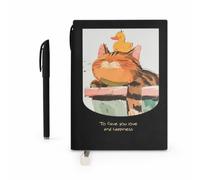 Aymzbd Notebook a Righe Illustrato, Nero - Gatto che fa il bagno | Rilegatura incollata, Quaderno Giapponese, Per scrittura creativa, Per Insegnanti