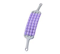 Aymzbd Rullo Massaggiante Manuale Flessibile a 4 File, Dispositivo Fitness, Portatile, Comodo per Casa, Viaggio, Versatile, 46,6 X 7,9 Cm, Viola