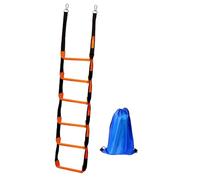 Aymzbd Scala di Corda per Barche, Portatile E Resistente con Moschettone, Scaletta di Imbarco Antiscivolo per Yacht, Kayak, Barca a Vela, 6 Gradini 30x204cm