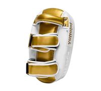 Aymzbd Scudo da Boxe Curvo. Colpitore Imbottito per Allenamento di Muay Thai. Scudo da Boxe. Bersaglio per Piede per Kickboxing, Sanda E, Bianco Dorato