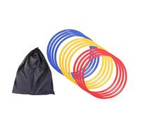 Aymzbd Set di 12 Anelli per Ginnastica E Altri Esercizi, con Borsa per Riporli. Ideali per Ginnastica, Calcio E Altro Ancora, 50 Cm