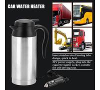 AYNEFY Kettle di Riscaldamento per Auto da 24 V 750 Ml in Acciaio Inossidabile Spegnimento Automatico del Bollitore per Auto a Fuoco Rapido con Tappo Accendisigari