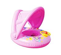 AYNEFY Sedia per Nuoto per Bambini Gonfiabili con Volante, da Bagno per Bambini per 1-4 Anni, Baldacchino per la Protezione Solare, Fori per le Gambe più Grandi, Materiale in PVC (1)