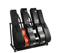 AYNEFY Supporto per chitarra 5 posti in metallo, Rastrelliera per chitarre salvaspazio, Supporto chitarre da terra universale per chitarra elettrica, acustica e basso, per studio musicale