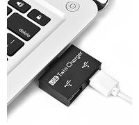 AYNEFY USB2.0 Hub Adattatore Splitter USB 2 Porte Caricatore per Doppio Dispositivo con Custodia in Lega di Alluminio ABS Piccolo Portatile Plug & Play (BLACK)