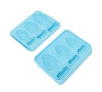 AYNEFY Vassoio per Cubetti di Ghiaccio in Silicone con Coperchio Stampo per Macchina per Ghiaccio a Forma 3D per Cocktail di Whisky Bevande Blu Flessibile a Rilascio Facile per