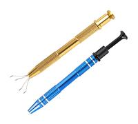 AYNKH 2 strumenti a 4 rebbi, in acciaio inox, strumento di raccolta per piccole parti, gioielli, metallo, piccoli componenti elettronici, chip IC di precisione