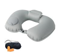 AYNKH 3 cuscini gonfiabili per la nuca, cuscino per la nuca, cuscino da viaggio per l'aereo, cuscino rialzato per la nuca con maschera per gli occhi e tappi per le orecchie (grigio)