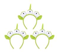 AYNKH 3 pezzi copricapo alieno a tre occhi Toy Story Alien copricapo occhi verdi testa ornamento per bambini festa in maschera accessorio cosplay