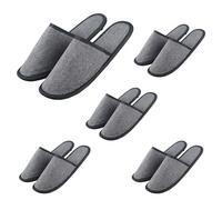 AYNKH 5 paia di pantofole usa e getta, 6 mm di spessore, colore grigio, antiscivolo, con punta chiusa, per spa, uomini, donne, viaggi, feste, hotel, spa