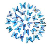 AYNKH 50 pezzi farfalle blu decorative con spille di sicurezza, spilla a farfalla in PVC, decorazione per la camera dei bambini, decorazione curtains, tavolo da lavoro, partito