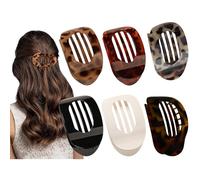 AYNKH 6 Pezzi Pinze Ovali per Capelli Fermagli per Capelli Piatta da Donna, Mollette Fermaglio Capelli Donna Eleganti Clip Piatti dal Design Curvo Francesi Accessori per Capelli per Sport