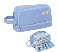 AYNKH Astuccio Portamatite Grande Azzurro,Astuccio Legami, Portapenne Legami Liscio con Cerniera,3 Scomparti Astuccio Scuola, Amato dai Bambini, Prima Scelta per i Regali per la Scuola, Unisex