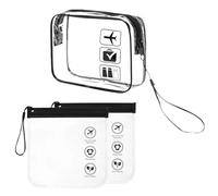 AYNKH Borse cosmetiche in PVC, borse trasparenti per la cultura, bagagli impermeabili a mano, bagaglio a mano in aereo, accessori per vacanze da viaggio, accessori aerei, borsa con cerniera unisex