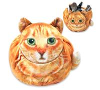AYNKH Borsetta Trucchi con Coulisse, Organizer Portatile da Viaggio per Cosmetici, a Forma di Gatto, Borsa da Toilette con Coulisse, Regalo per Donne e Ragazze Amanti dei Gatti, Arancione, Carino