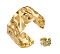AYNKH Bracciale da donna con polsino, fornito con lo stesso anello, regolabile in lega Boho bracciale a bobina, regali di compleanno per ragazze regali di compleanno