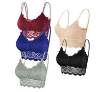AYNKH Bralette in pizzo da donna, reggiseno imbottito, set da 5 pezzi in un unico set, per soddisfare diverse esigenze di taglia, offre comfort e stile, perfetta per l'uso quotidiano o occasioni