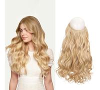 AYNKH Estensioni Dei Capelli Biondi Invisibili, Estensioni Dei Capelli Sintetici Invisibili, Capelli Lunghi Ondulati E Ricci Per Le Donne, Parrucca Naturale In Pezzi