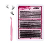 AYNKH Kit di 300 ciglia finte in ciuffi - ciglia individuali con pinzetta per depilare, densità 30D, 40D, 50D, lunghezza 10-18 mm, aspetto naturale - Tatti Lashes