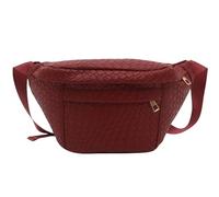 AYNKH Moda Bum Bag Borsa tessuta con tracolla regolabile, Borsa in Pelle con Grande Vano con Cerniera Liscia, Borsa in Vita leggera impermeabile alla Moda di Viaggio, Jogging Party, rosso, taglia