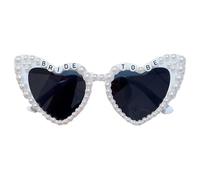 AYNKH Occhiali da Sole con Perle a Forma di Cuore, Occhiali da Sposa Vintage con Perle Scintillantes per Matrimoni, Addii al Celibato e al Nubilato