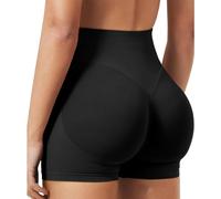 AYNKH Pantaloncini da Palestra per Donne Butt Lifting Signore Pantaloncini Yoga a Vita Alta Atletici Allenamento Sport Ciclismo Senza Cuciture, Nero , S