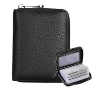 AYNKH Porta Carte di Credito Unisex, Portafoglio Per Carte Di Credito, Portacarte In Pelle Premium, Contiene Fino A 20 Carte, Può Contenere Patente Di Guida, Foto, Nero