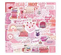 AYNKH Set di 120 adesivi rosa, graziosi e belli, impermeabili, in vinile, per bagagli, laptop, telefono, bottiglia d'acqua, skateboard, libro