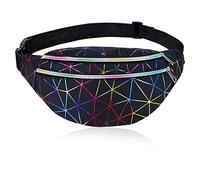 AYNKH waist sac holographique waist sac géométrique rayet étanche sac de ceinture couleur brillant voyage parti sport course à pied