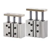 AYNRJKKX Cilindro a 3 Assi e 3 aste con Asta di Guida Alesaggio 12/16 mm Corsa 10/20/25/30/40/50/75/100/125/150/200/250/300 mm 1 pz(Strock 40mm,TCM 12)