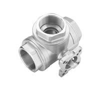 AYNRJKKX Valvola a Sfera a Piattaforma Alta pneumatica a Tre Vie da 1/2 Pollice, 3/4, 1, 1/4, 3/8, valvola a a in Acciaio Inossidabile, Interna(T-Type,3/8inch)