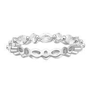 Ayoiow Anelli Argento Veretta Donna, Anello Fidanzamento Donna Argento 925 Eternità Argento Sterling 925, Argento Taglia 9
