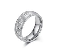 Ayoiow Anelli Donna Argento Semplici, Anelli Acciaio Fascia Souvenir Della Coppa Del Mondo per Gli Appassionati di Calcio Acciaio Inossidabile Nessuna Pietra Preziosa, Argento Taglia 30